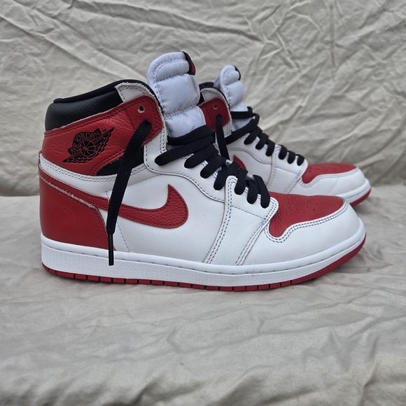 Jordan 1's Nike Air Jordan High Top Sneakers - Red and White - Picture 3 of 10